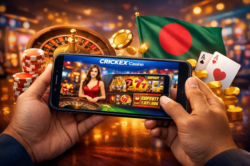 Crickex mobile interface on a smartphone for users in Bangladesh